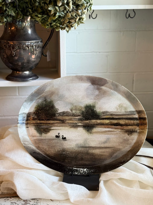 Linda Titow Art - Swan Plate, large