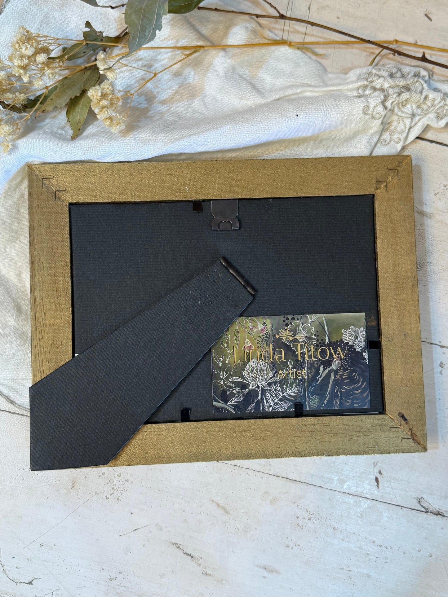 Water Colour; Night Swan - framed - Linda Titow