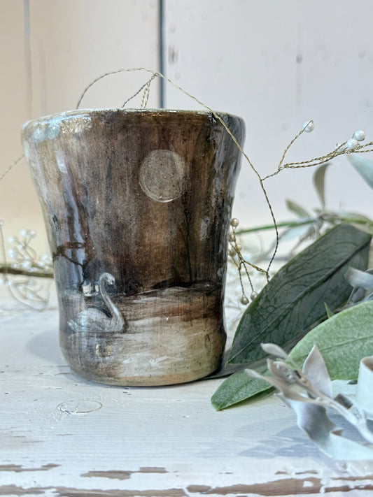 Linda Titow Art Mug - Moon on Swan Lake