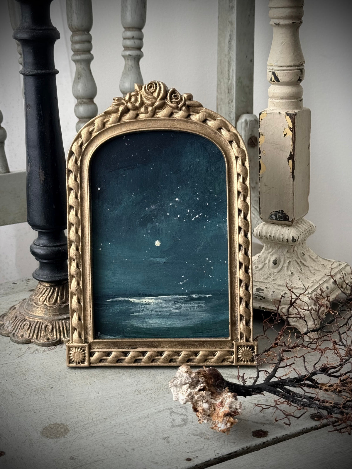"The Sea and the Moon” series - #4 mini arch seascape by Fonda Shae