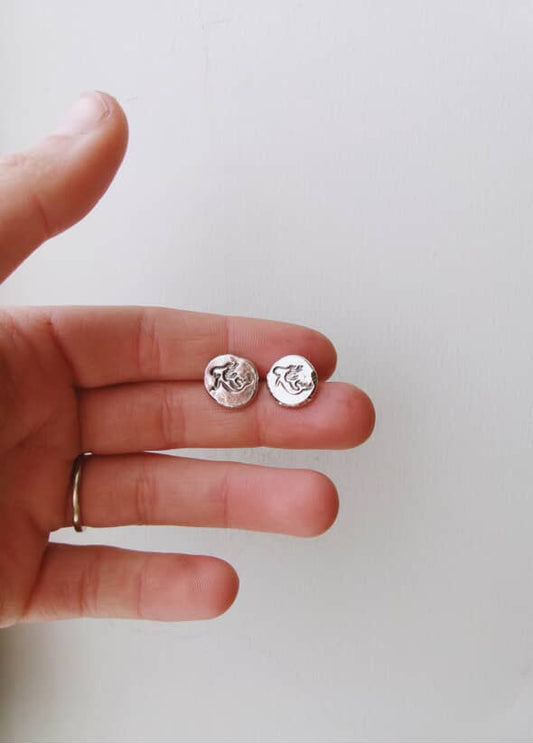 Mermaid Silver Stud Earrings - GPH & SS Ocean Collection