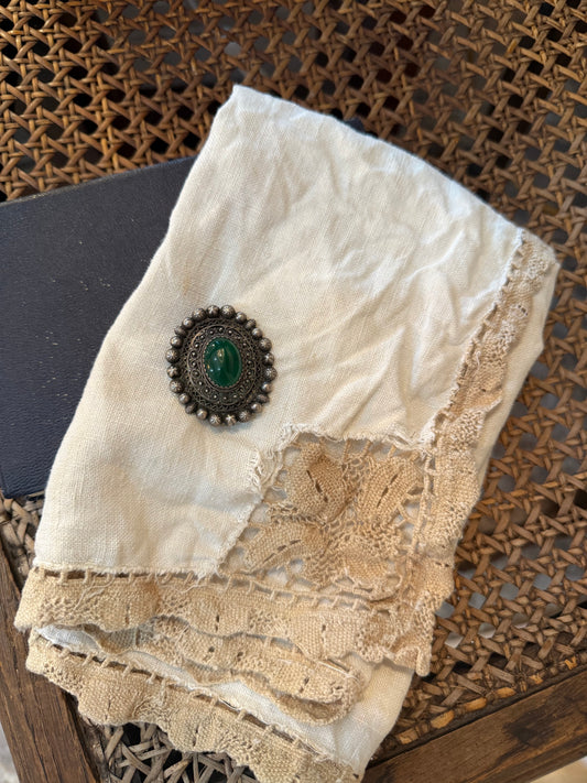 Vintage Green Centred Brooch