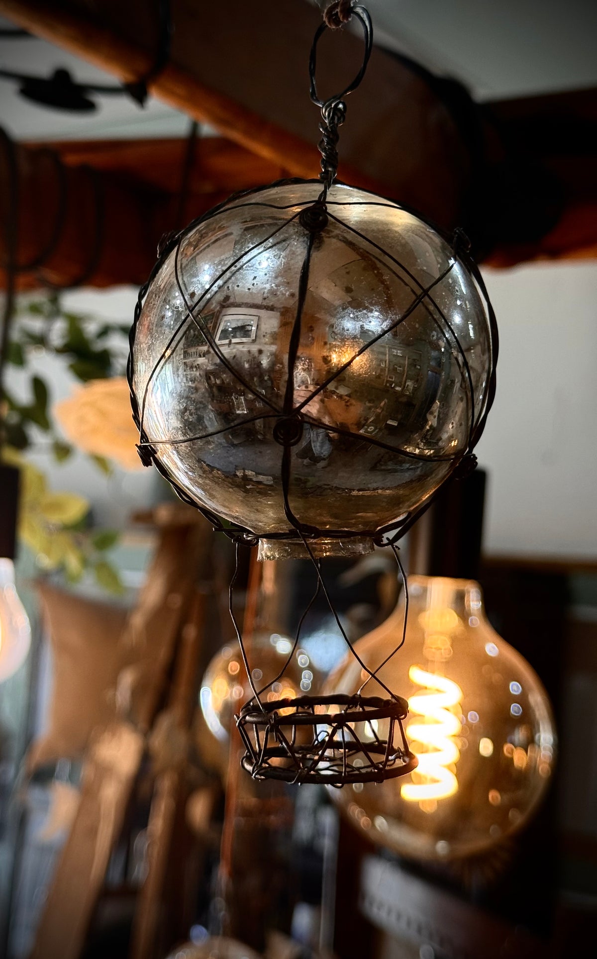 Glass Hot Air Ballon - hanging ornament