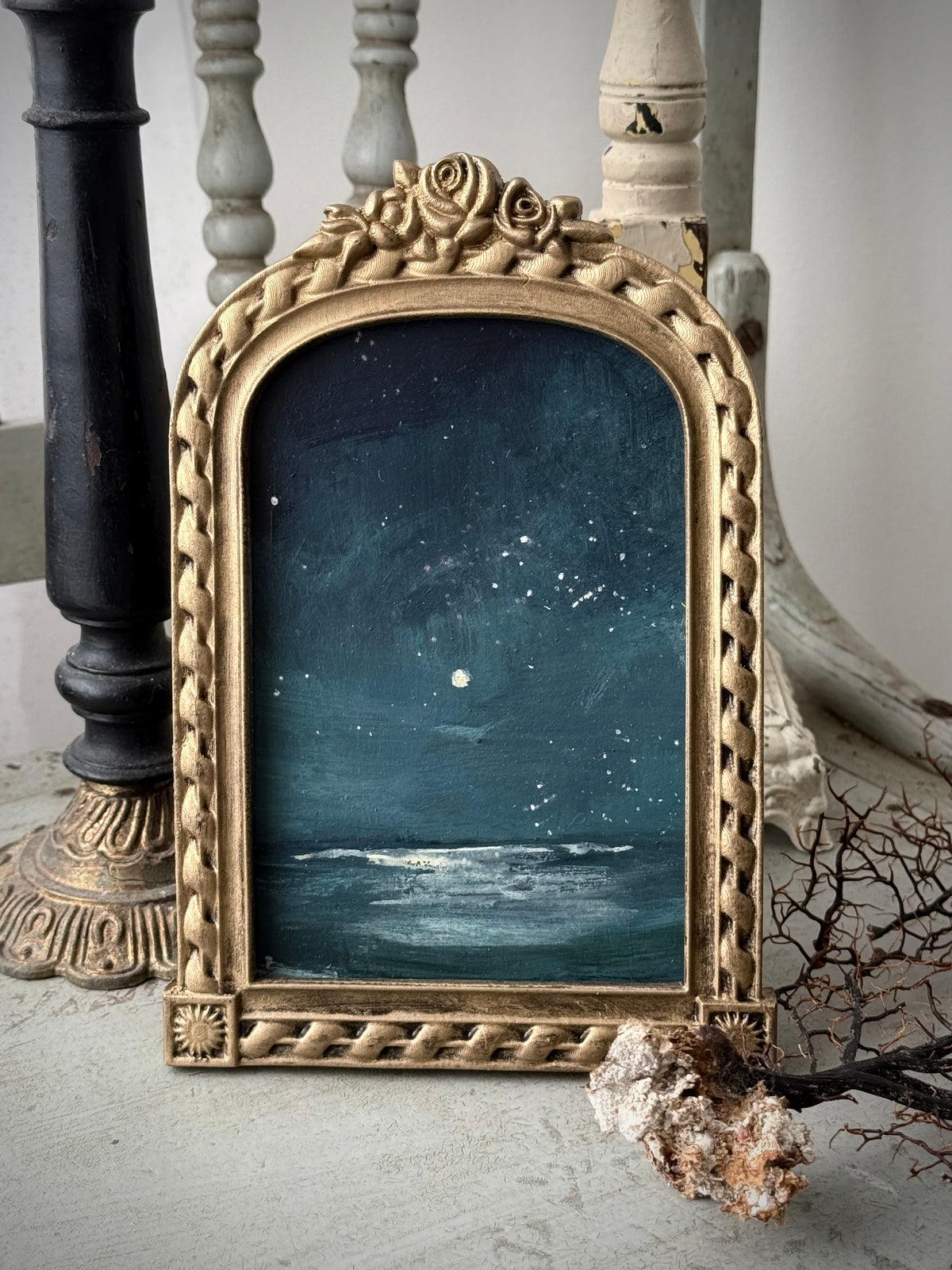 "The Sea and the Moon” series - #4 mini arch seascape by Fonda Shae