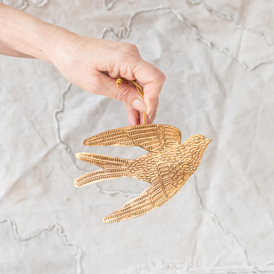 NEW! Golden Bird Hanging Ornament