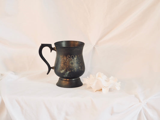 Old Patina Mug with Flowers