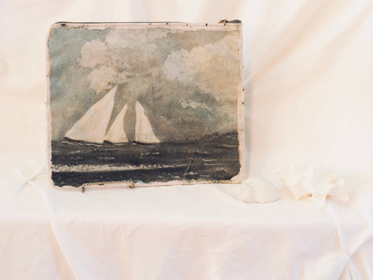 Swarm Canvas Painting Clutch - Sail Boat