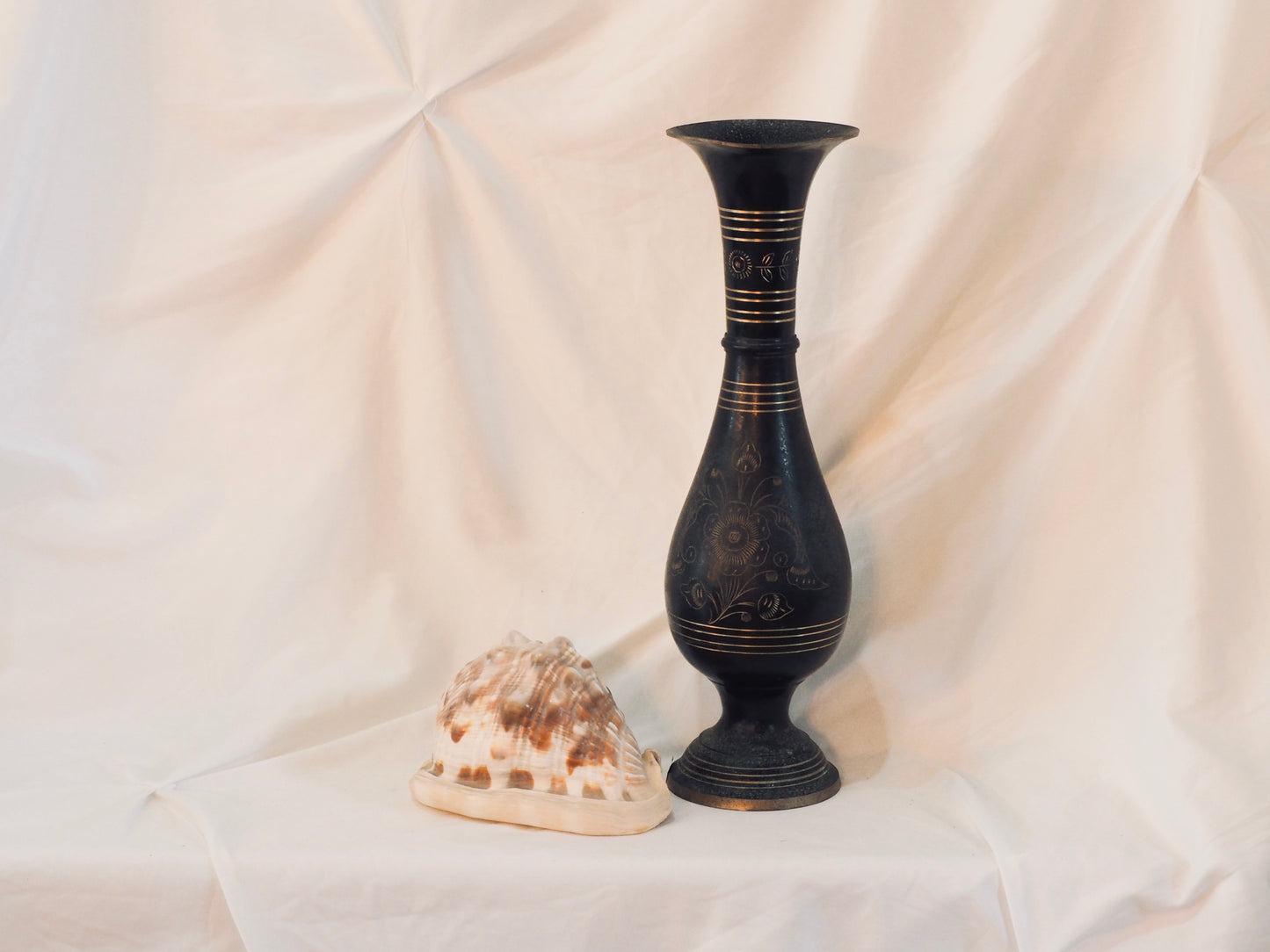 Black & Gold Metal Vase