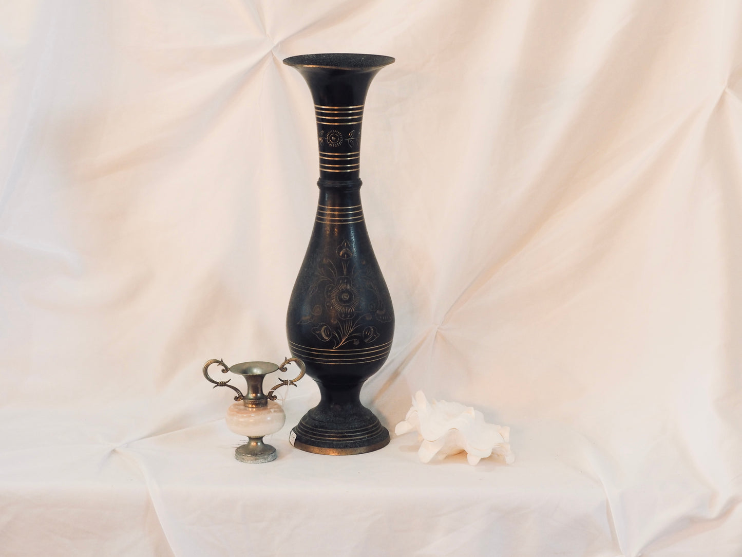 Black & Gold Metal Vase