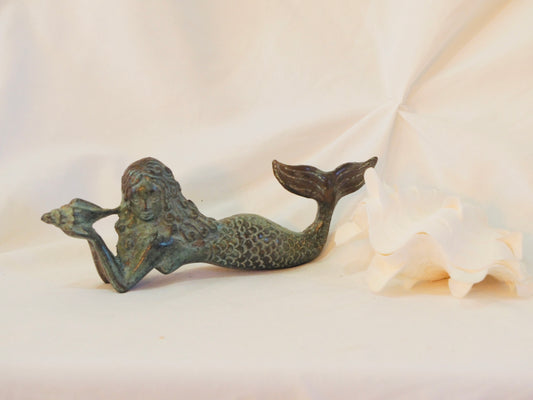 Mermaid - lying small patina