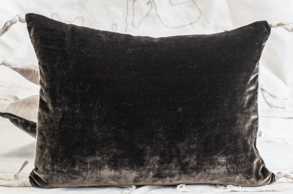Petite Silk Velvet Pillow Cushion - Sable