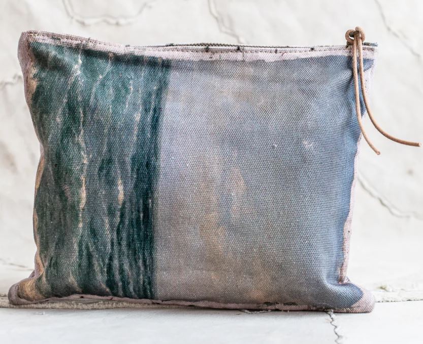Canvas Painting Clutch - Sea