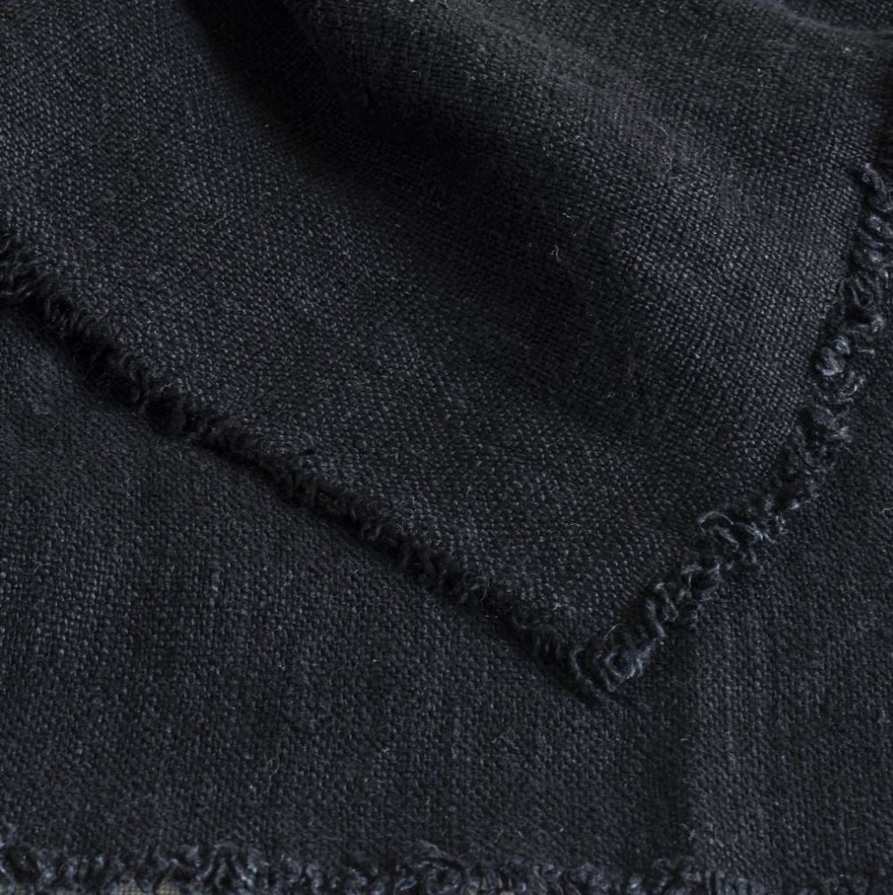 Bath Linen - Swedish Linen Hand Towel, Black