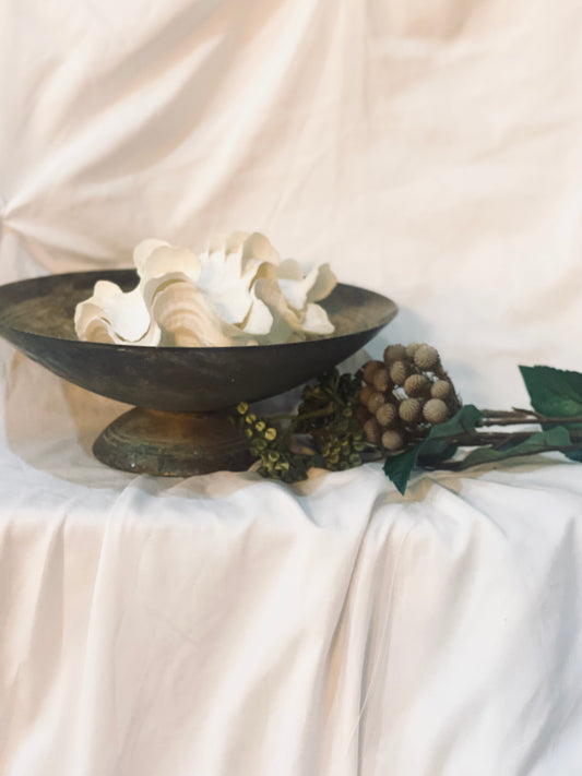 Aged Silver Pedestal Bowl 2