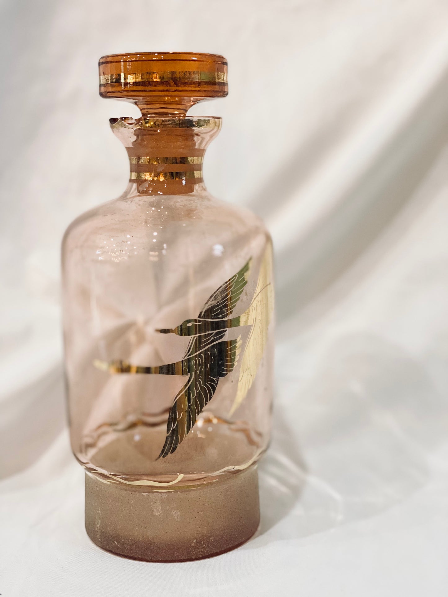 NEW! Flying Ducks Pink Decanter