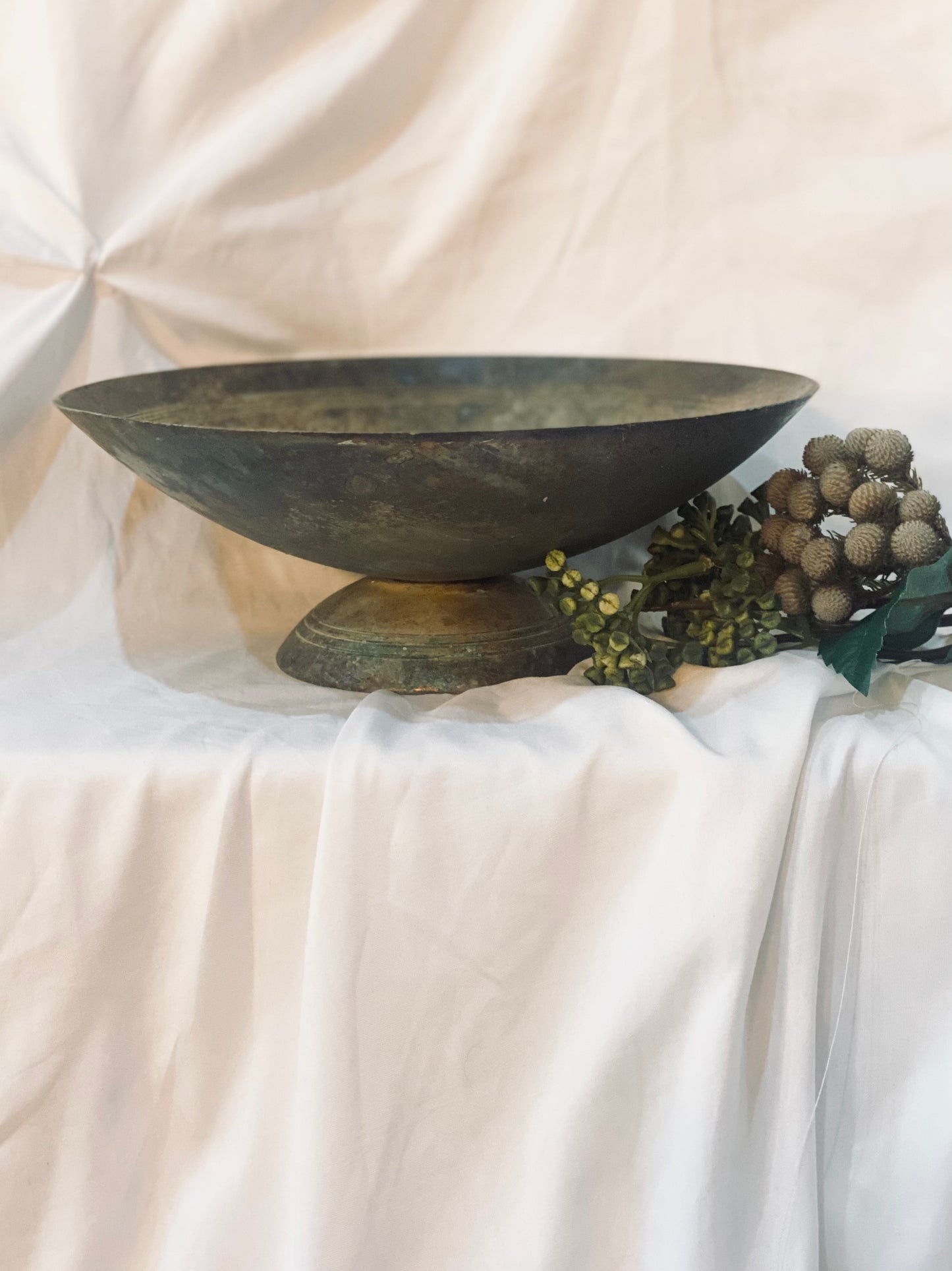 Aged Silver Pedestal Bowl 2