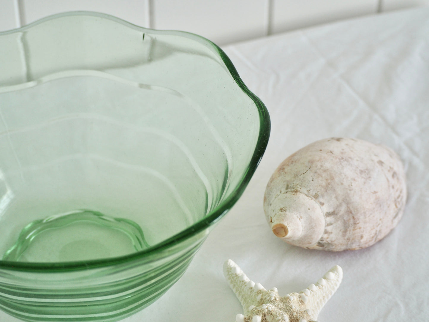 Vintage Green Glass Bowl