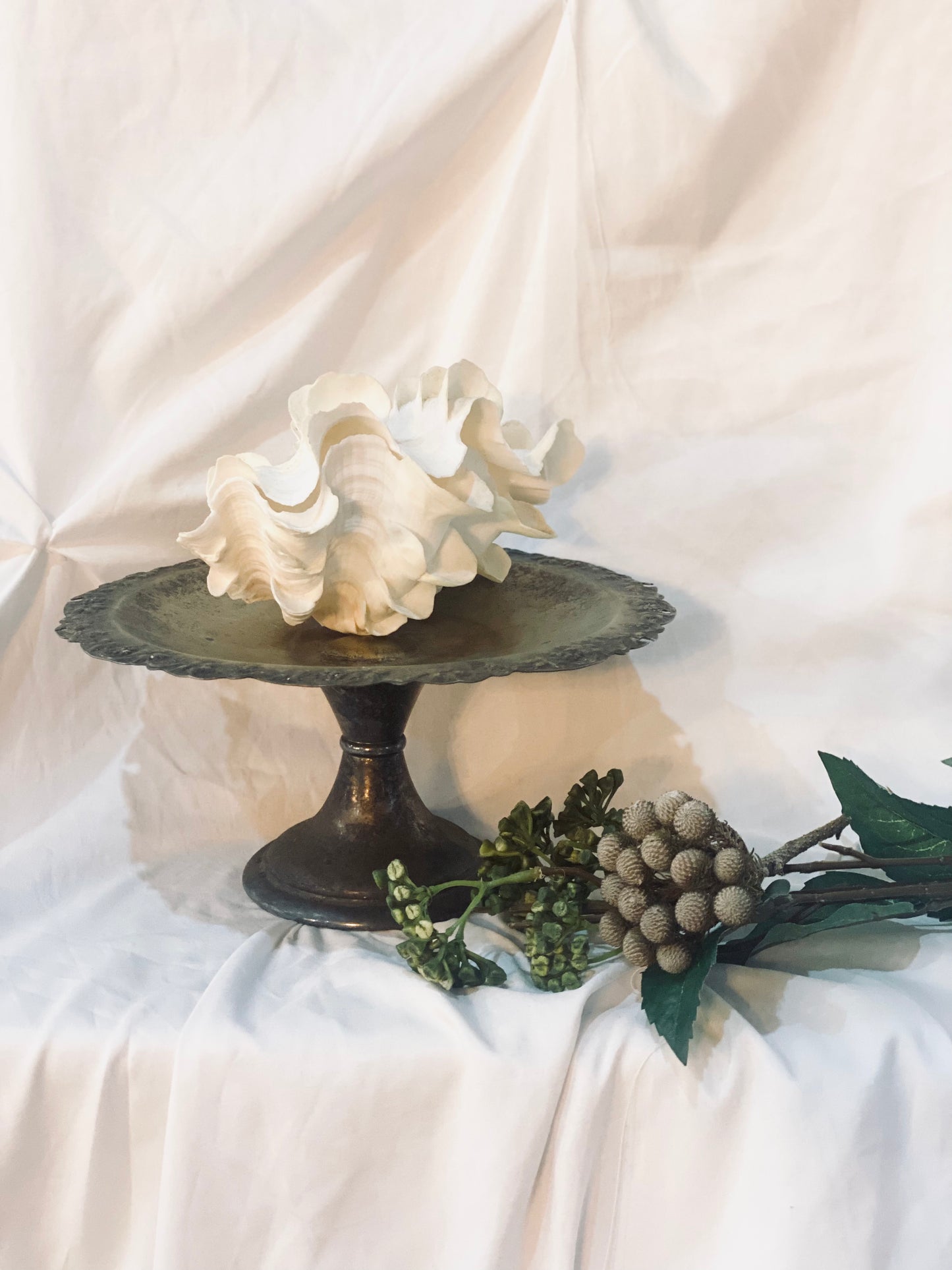 Aged Silver Pedestal Stand