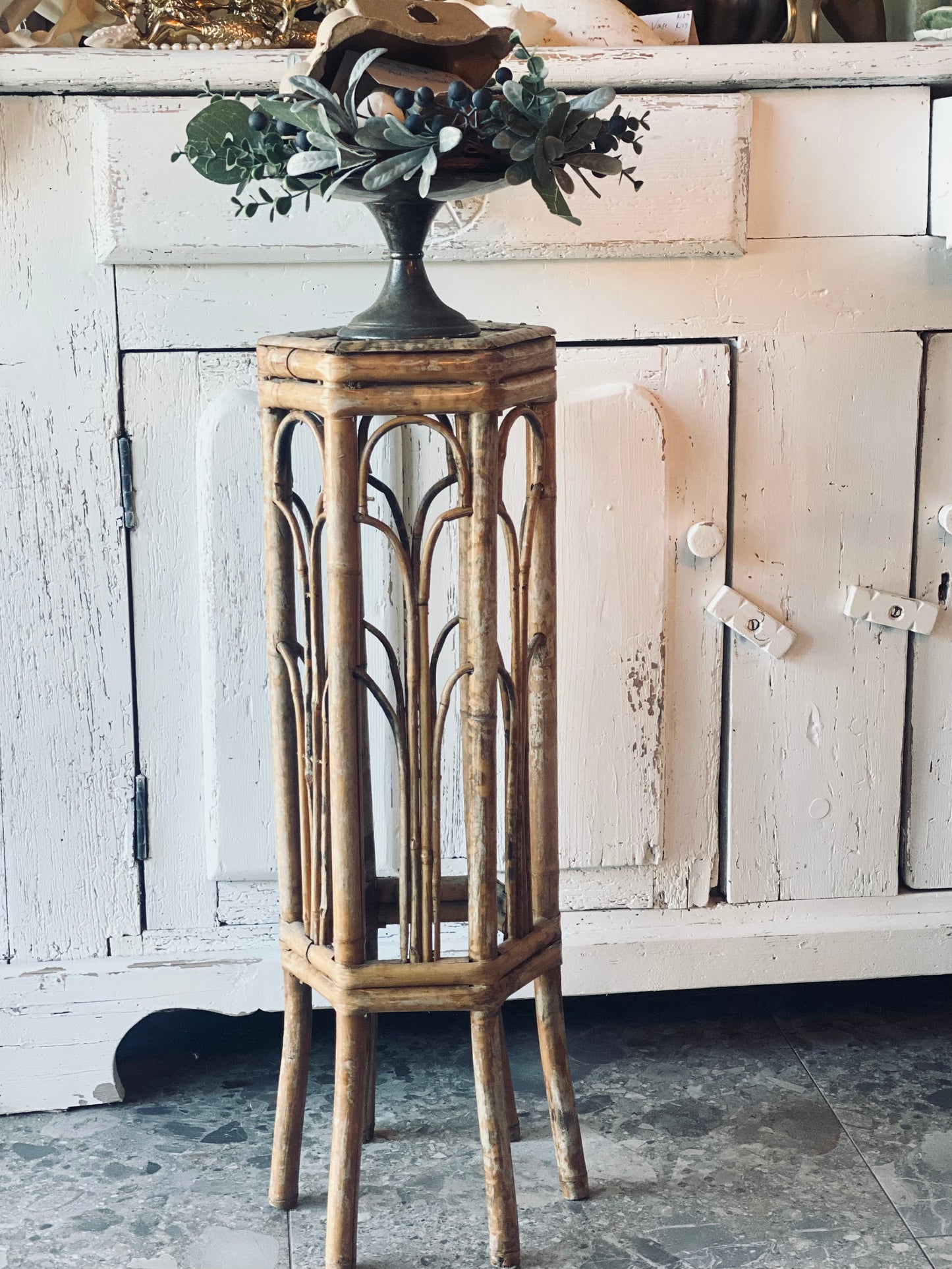 New! Bamboo Cane Plant Stand