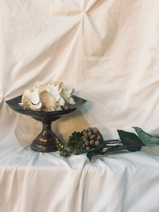 Aged Silver Pedestal Bowl 1
