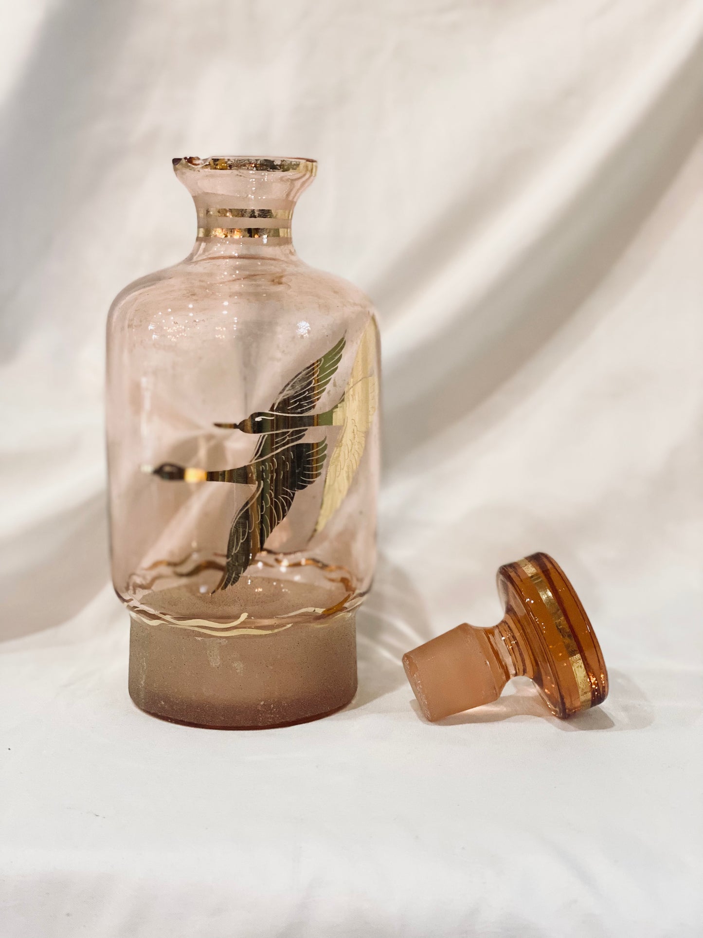 NEW! Flying Ducks Pink Decanter