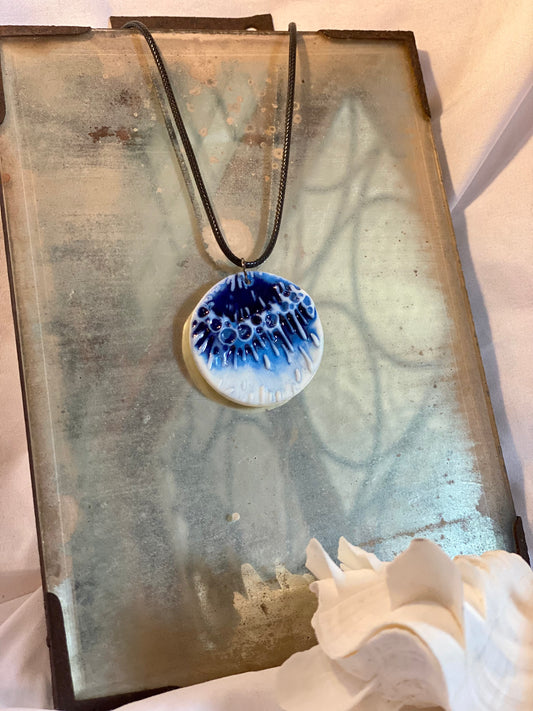 Blue Ocean Porcelain Necklace by Linda Titow
