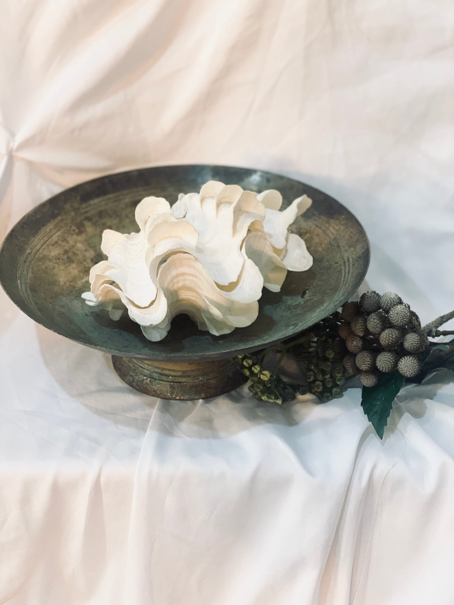 Aged Silver Pedestal Bowl 2