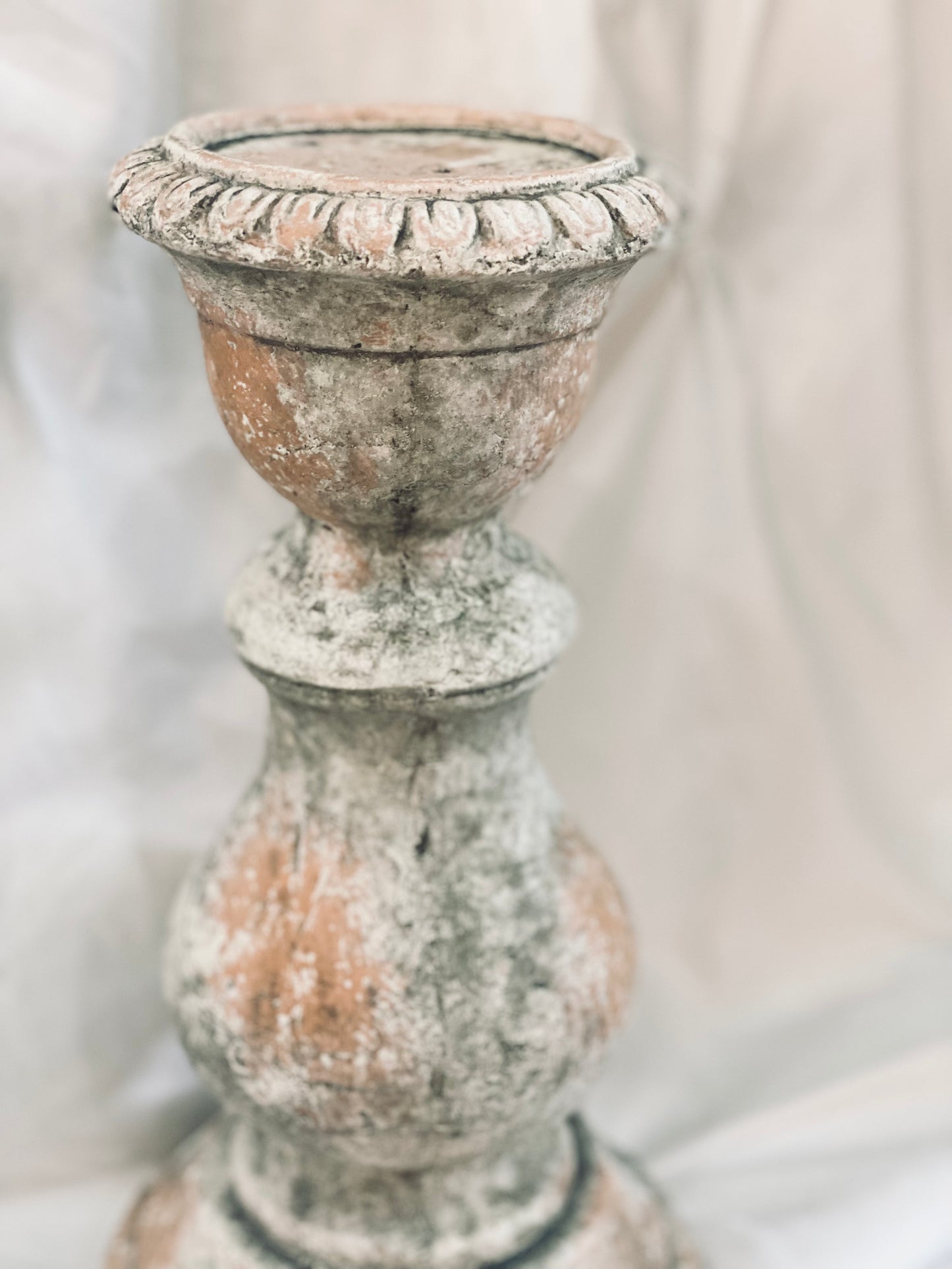 NEW! Aged Terracotta Candelabras - PAIR
