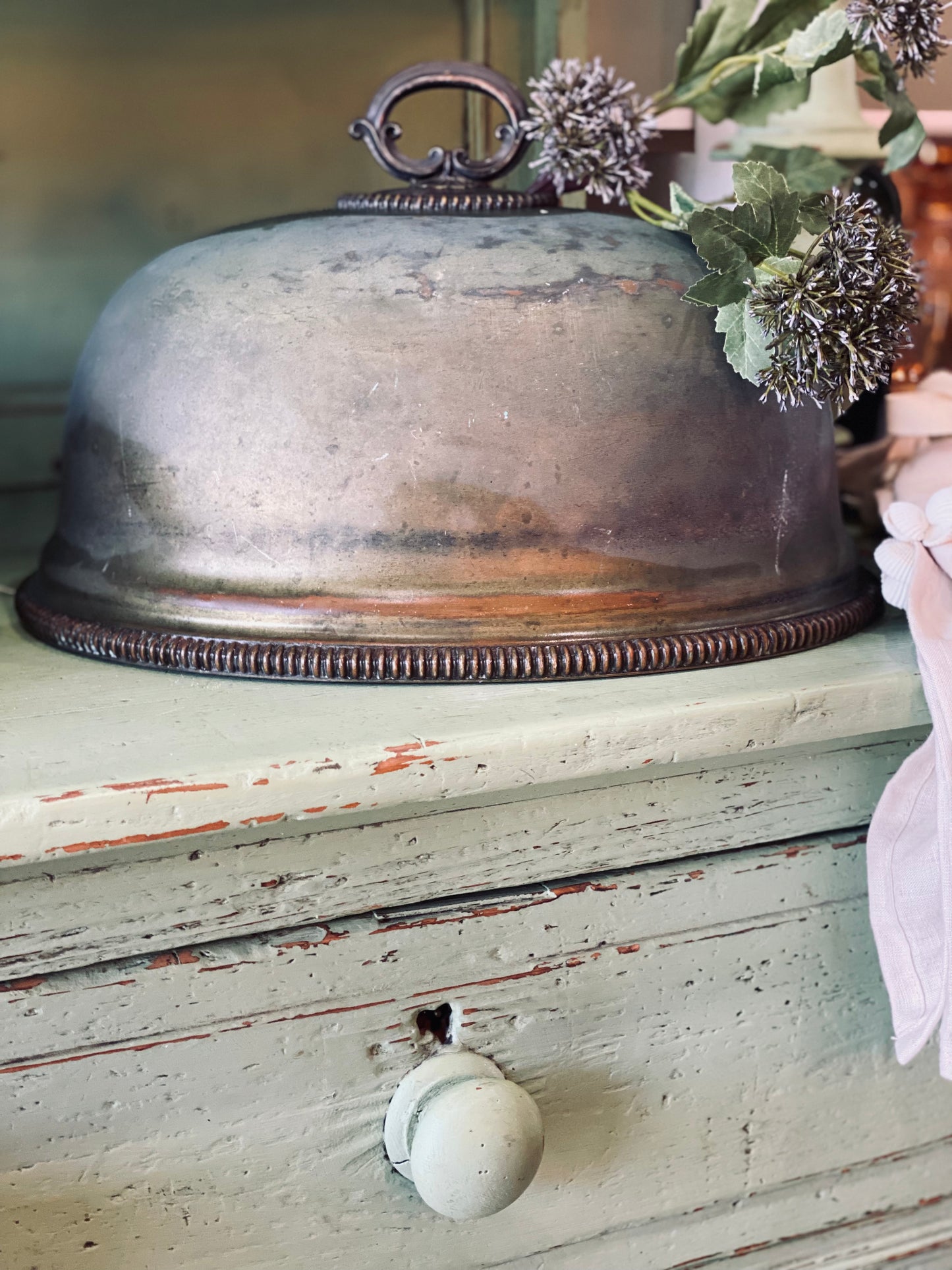 NEW! Amazing Green Patina Cloche