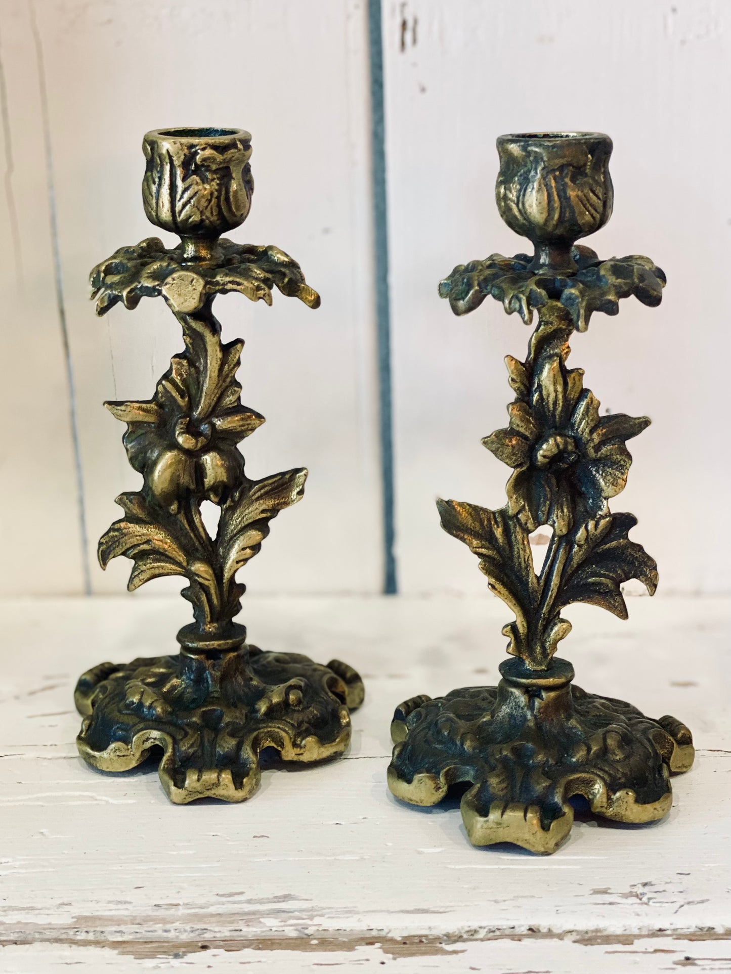 NEW! Vintage Floral Bud Candelabra - PAIR