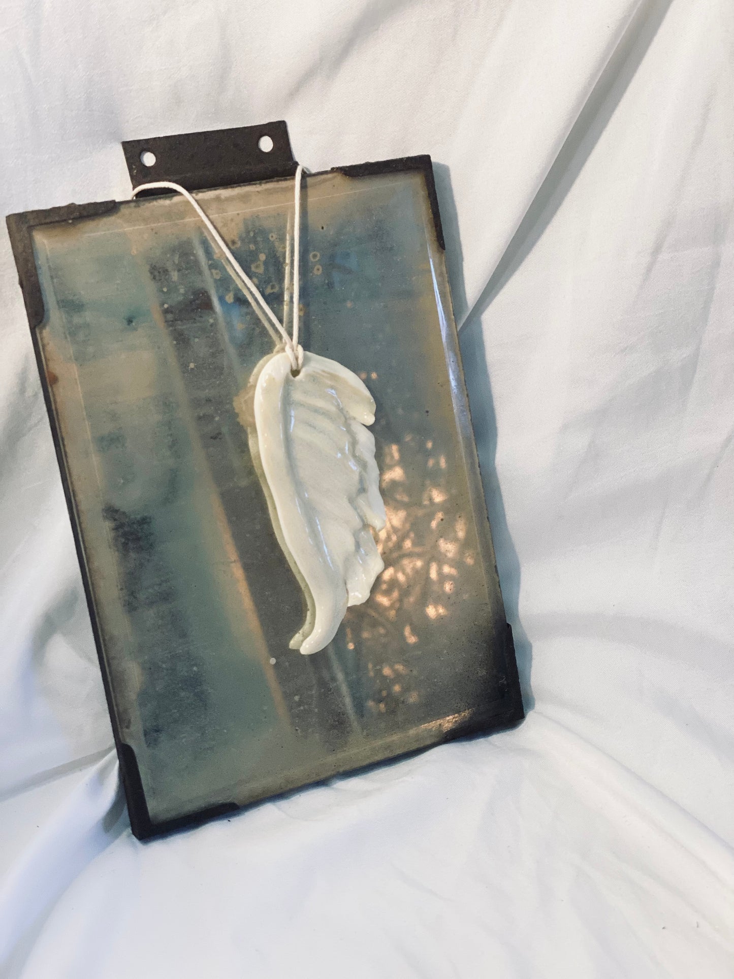 Angel Wing on Rope - Porcelain Necklace by Linda Titow