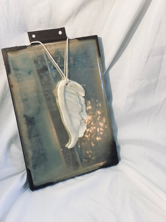 Angel Wing on Rope - Porcelain Necklace by Linda Titow