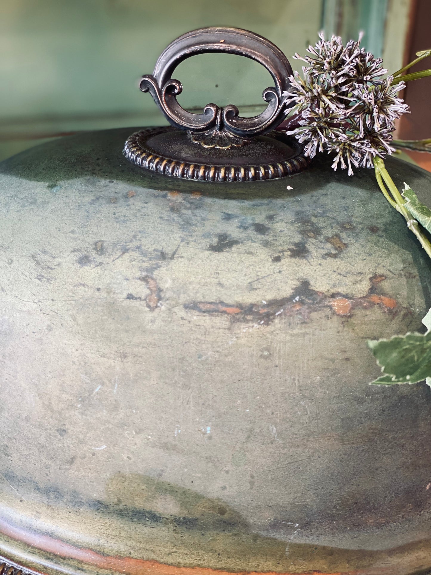 NEW! Amazing Green Patina Cloche