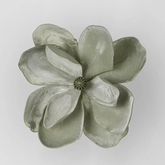 Velvet Green Magnolia Flower - clip on