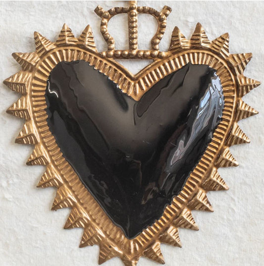 Milagro Black Heart with Crown