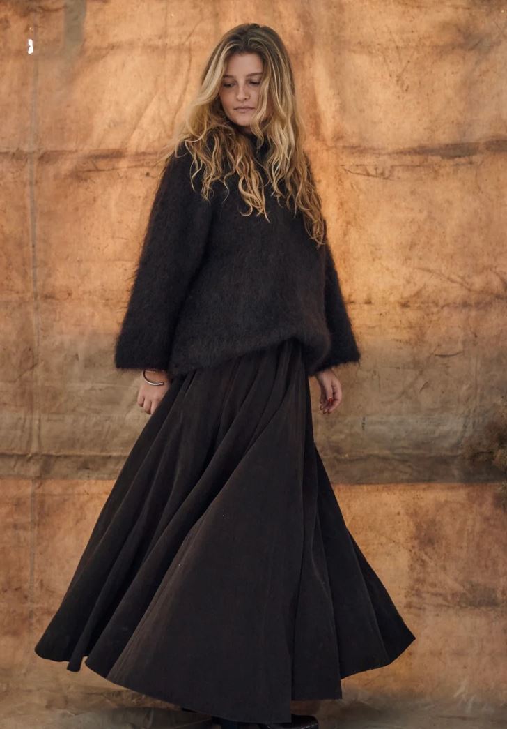 mamapapa - THYME - corduroy skirt - chocolate