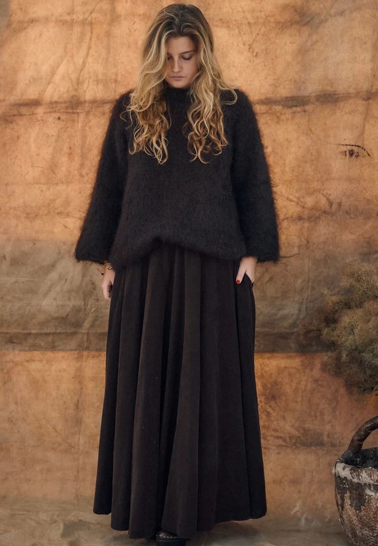 mamapapa - THYME - corduroy skirt - chocolate