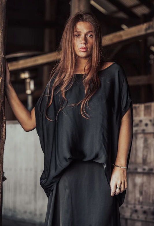 mamapapa - TOBI - flowy tee shirt - black