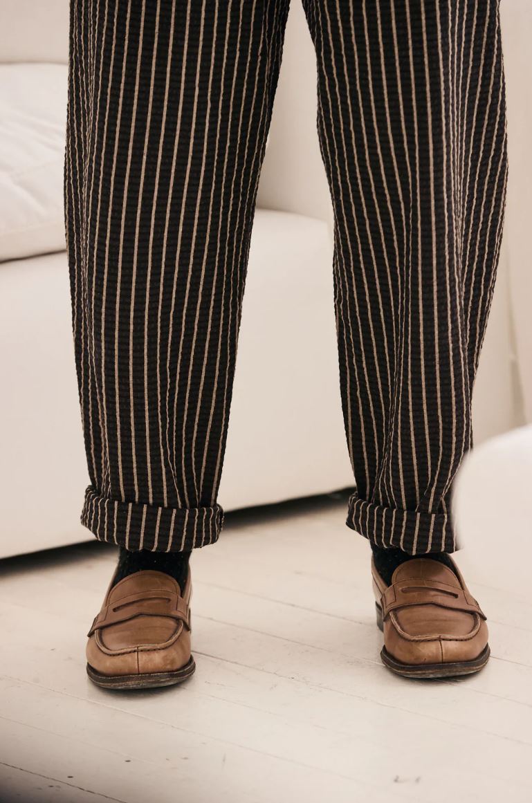 mamapapa - TWIX - stripe pants - black/beige stripes
