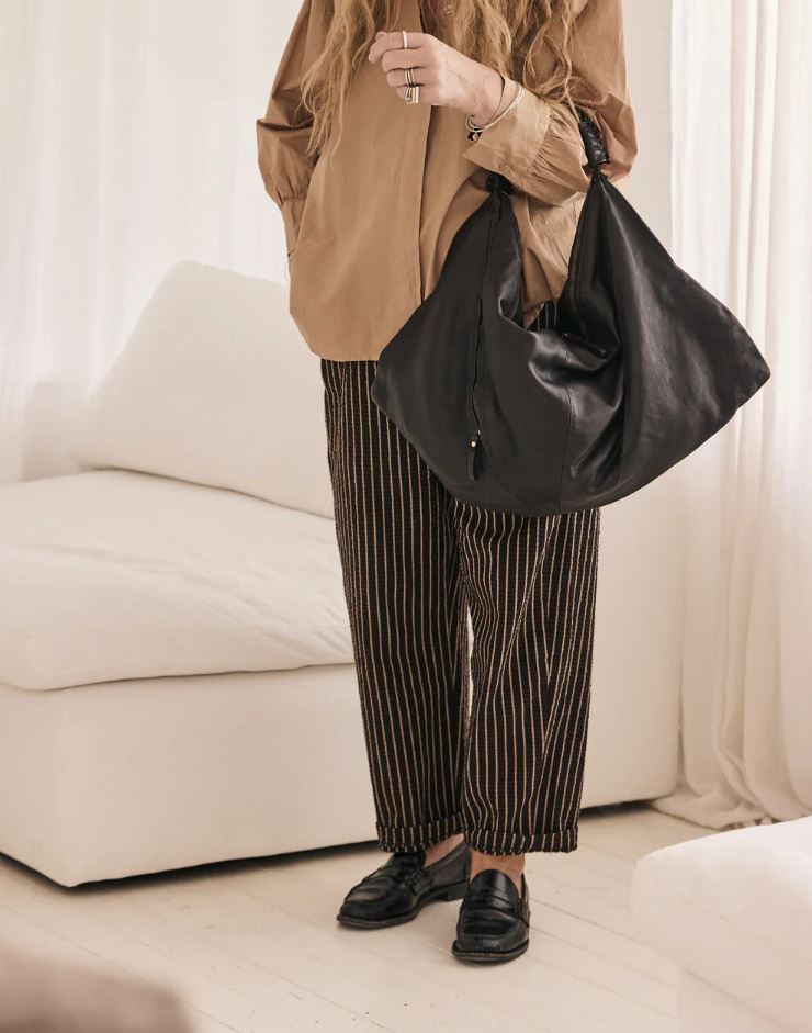 mamapapa - TWIX - stripe pants - black/beige stripes