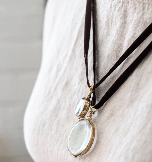 Rock Crystal Locket - Oval