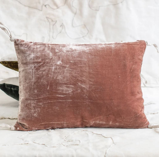 Petite Silk Velvet Pillow Cushion - Dusk Pink