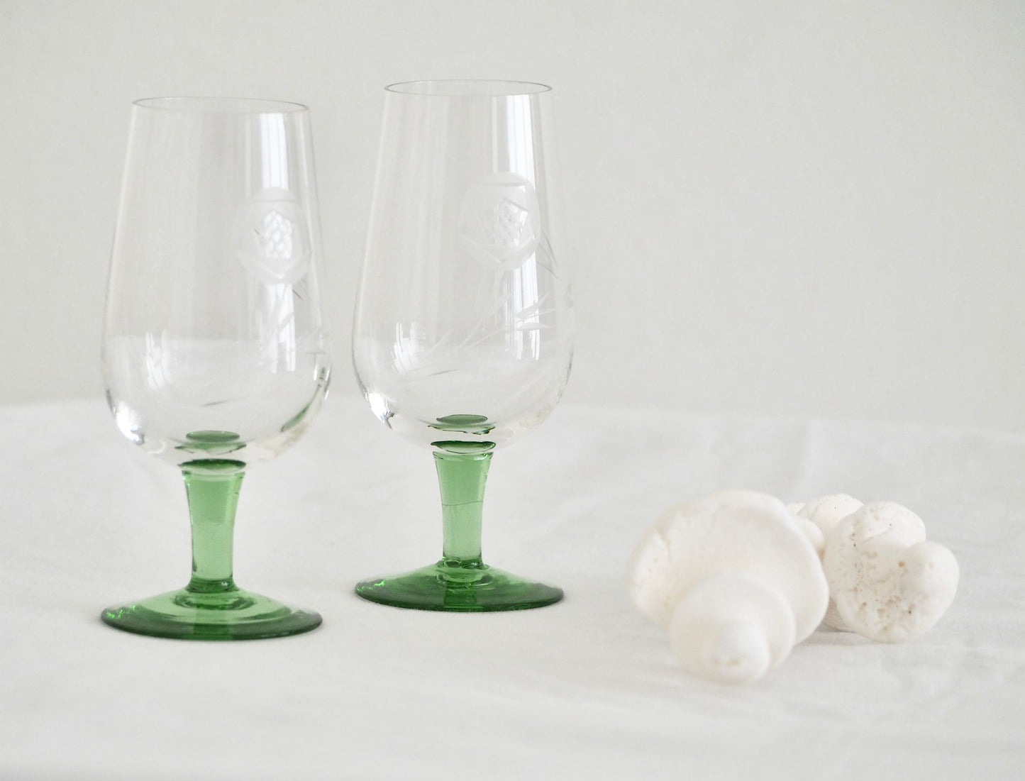 Twin Green - Small Stemmed Glasses