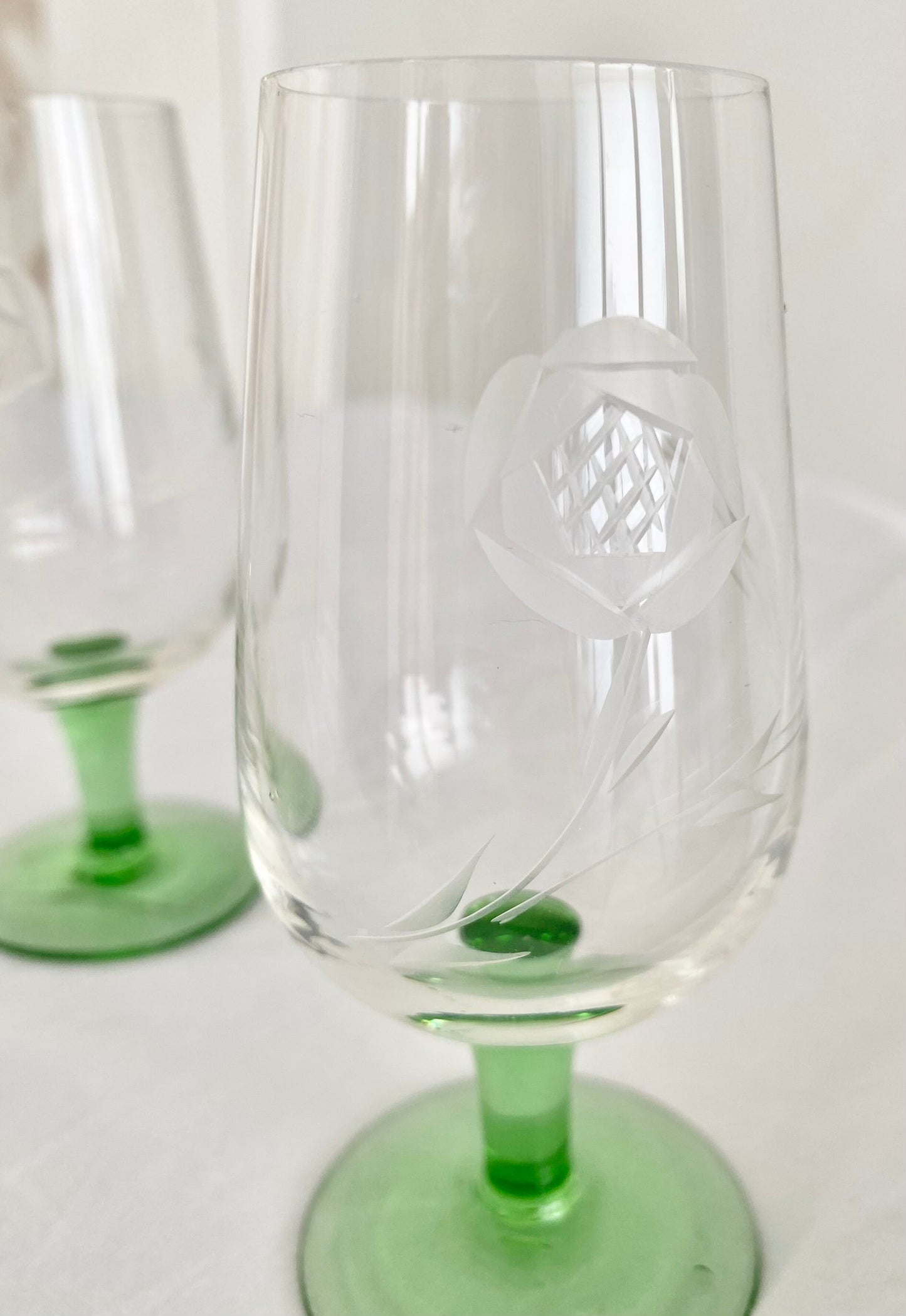 Twin Green - Small Stemmed Glasses