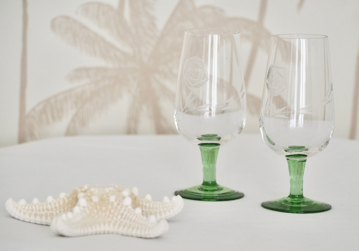 Twin Green - Small Stemmed Glasses